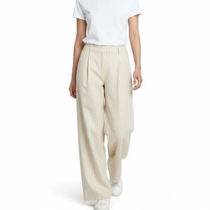 Womens No Boundaries Wide Leg Pants Sm Beige Black Pinstripe Neutral Preppy Work